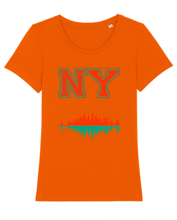 Retro Vintage New York College Jersey Bright Orange