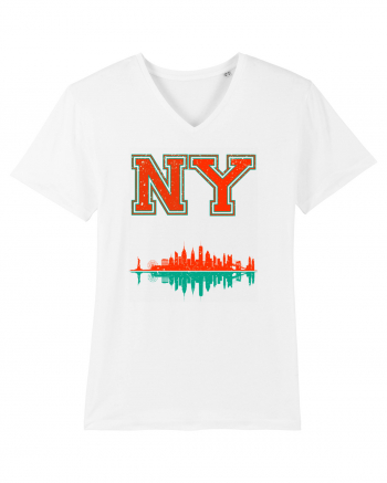 Retro Vintage New York College Jersey White