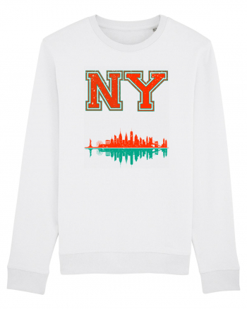 Retro Vintage New York College Jersey White