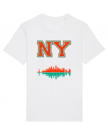 Retro Vintage New York College Jersey White