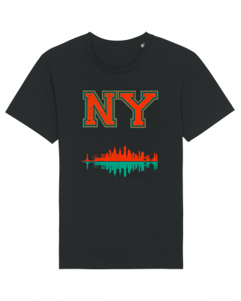 Retro Vintage New York College Jersey Black
