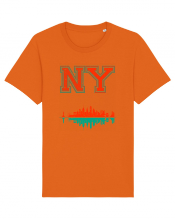 Retro Vintage New York College Jersey Bright Orange