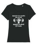 Dacă îți vine cheful de muncă așază-te până îți trece Tricou mânecă scurtă guler larg fitted Damă Expresser
