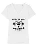 Dacă îți vine cheful de muncă așază-te până îți trece Tricou mânecă scurtă guler V Damă Evoker