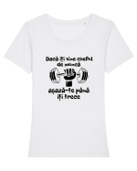 Dacă îți vine cheful de muncă așază-te până îți trece Tricou mânecă scurtă guler larg fitted Damă Expresser