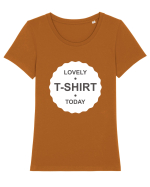 Lovely T-shirt Tricou mânecă scurtă guler larg fitted Damă Expresser