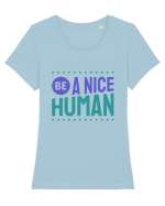 Be a Nice Human Tricou mânecă scurtă guler larg fitted Damă Expresser