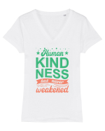Human Kindness Tricou mânecă scurtă guler V Damă Evoker