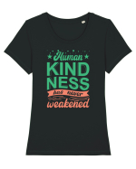 Human Kindness Tricou mânecă scurtă guler larg fitted Damă Expresser