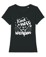 Kindness is a Weapon Tricou mânecă scurtă guler larg fitted Damă Expresser
