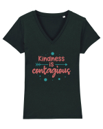 Kindness is Contagious Tricou mânecă scurtă guler V Damă Evoker