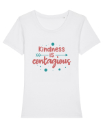 Kindness is Contagious Tricou mânecă scurtă guler larg fitted Damă Expresser