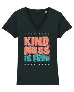Kindness is Free Tricou mânecă scurtă guler V Damă Evoker