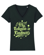 My Religion is Kindness Tricou mânecă scurtă guler V Damă Evoker
