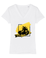 Golden Motorcycle Tricou mânecă scurtă guler V Damă Evoker