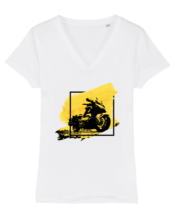 Golden Motorcycle White