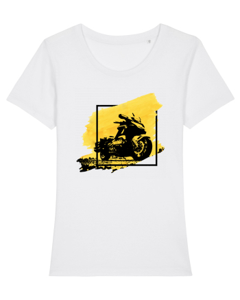Golden Motorcycle White