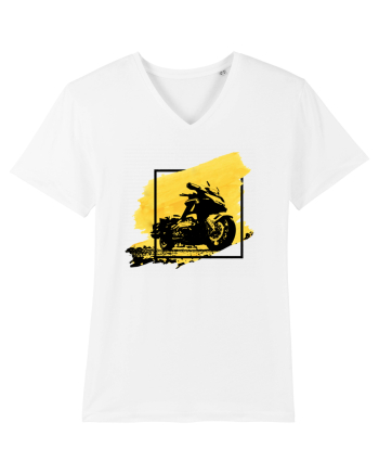 Golden Motorcycle White