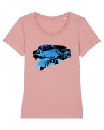 Motorcycle ride Tricou mânecă scurtă guler larg fitted Damă Expresser