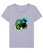 Motorcycle ride 2 Tricou mânecă scurtă guler larg fitted Damă Expresser