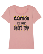 Caution - here comes brides team Tricou mânecă scurtă guler larg fitted Damă Expresser