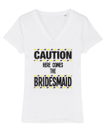 Caution - here comes the bridesmaid Tricou mânecă scurtă guler V Damă Evoker