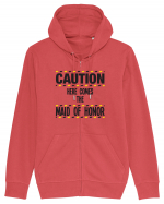 Caution - here comes the maid of honor Hanorac cu fermoar Unisex Connector