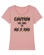 Caution - here comes the maid of honor Tricou mânecă scurtă guler larg fitted Damă Expresser