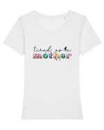 Tired as a Mother Tricou mânecă scurtă guler larg fitted Damă Expresser