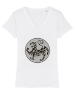 Shotokan Karate Tricou mânecă scurtă guler V Damă Evoker
