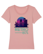 80' Retro City Tricou mânecă scurtă guler larg fitted Damă Expresser