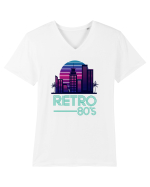 80' Retro City Tricou mânecă scurtă guler V Bărbat Presenter