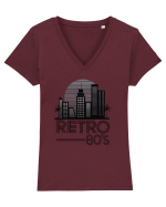 80' Retro City Tricou mânecă scurtă guler V Damă Evoker