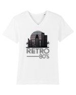 80' Retro City Tricou mânecă scurtă guler V Bărbat Presenter