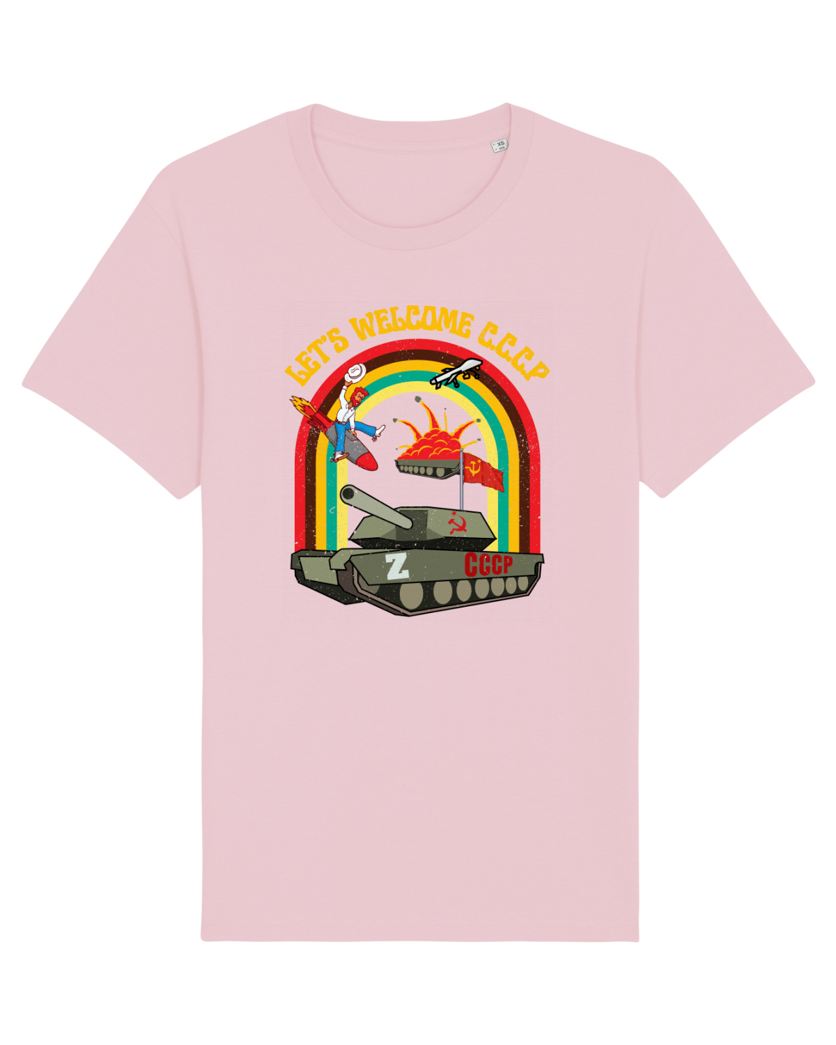 Tricou mânecă scurtă Unisex Rocker Cotton Pink