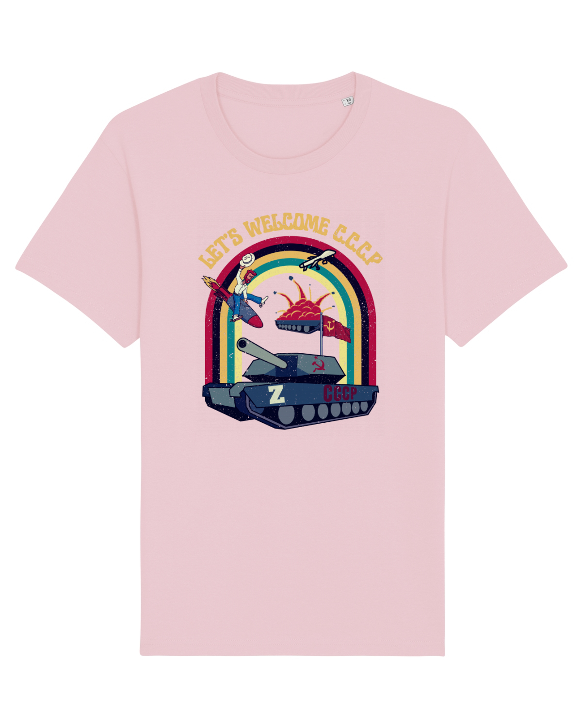 Tricou mânecă scurtă Unisex Rocker Cotton Pink