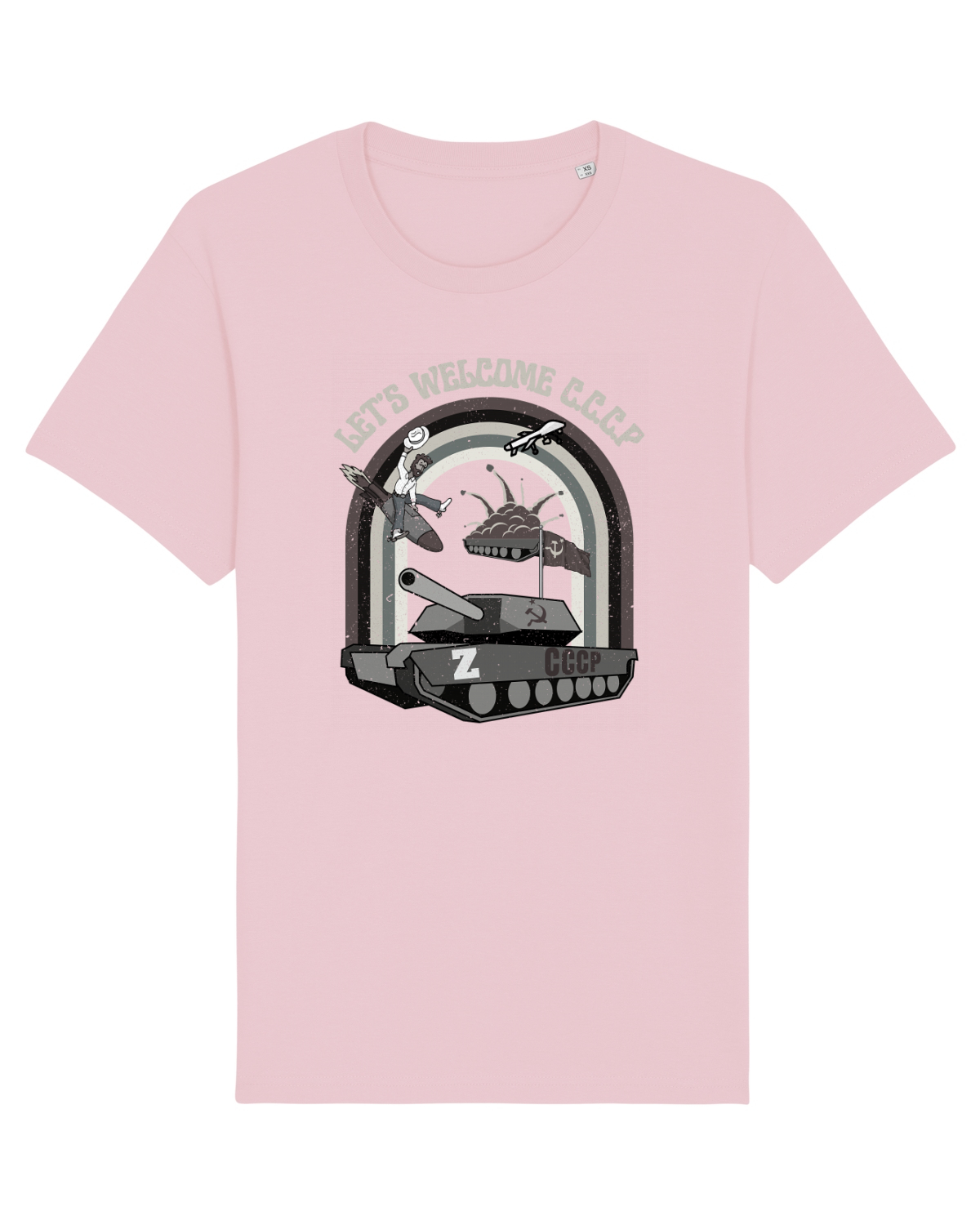 Tricou mânecă scurtă Unisex Rocker Cotton Pink