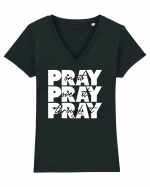 PRAY PRAY PRAY Tricou mânecă scurtă guler V Damă Evoker