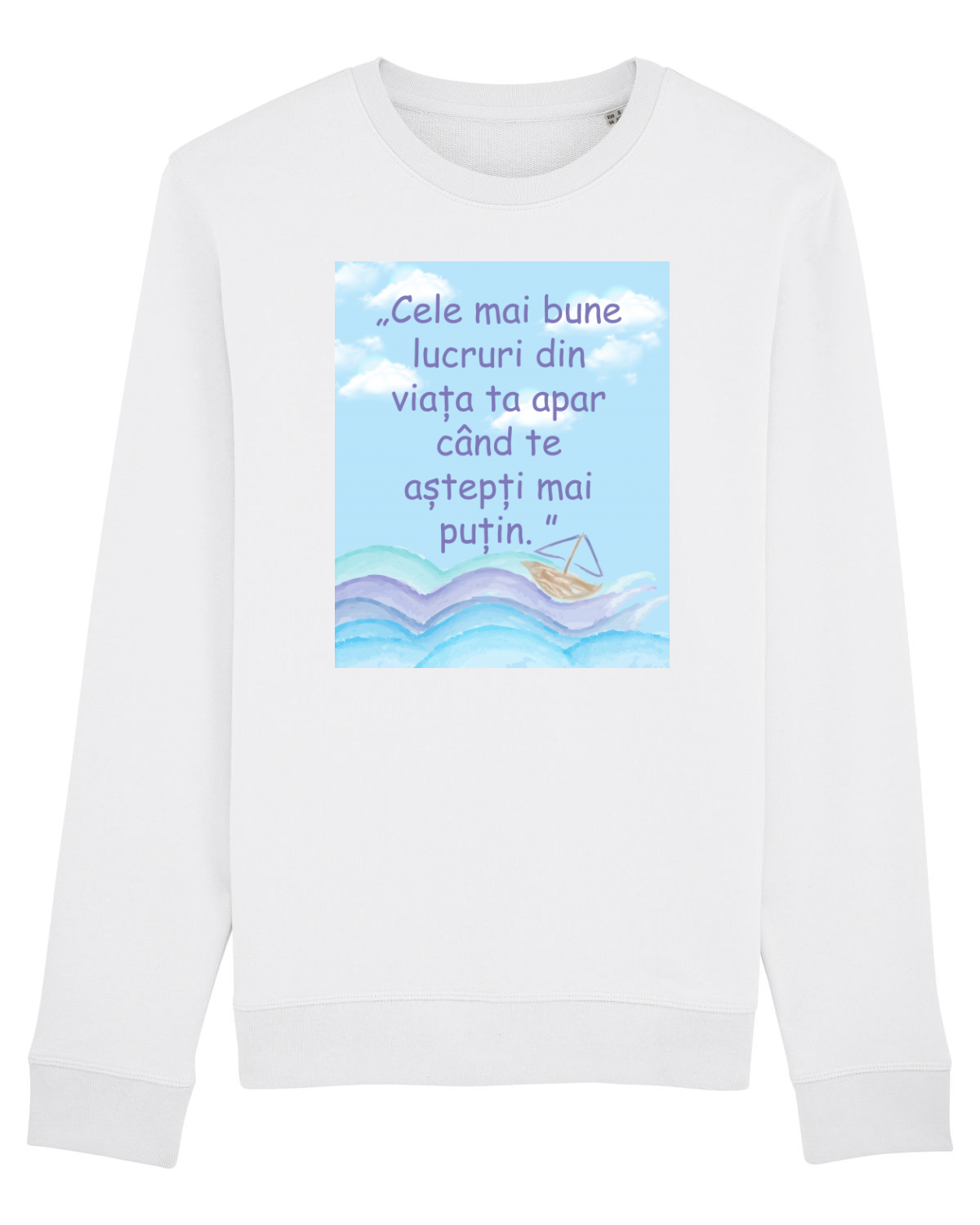 Bluză mânecă lungă Unisex Rise White