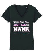 ASK NANA Tricou mânecă scurtă guler V Damă Evoker