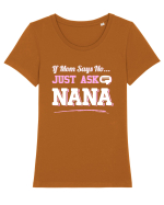 ASK NANA Tricou mânecă scurtă guler larg fitted Damă Expresser