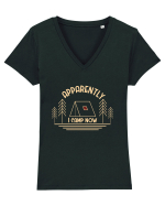 Apparently I Camp Now Tricou mânecă scurtă guler V Damă Evoker