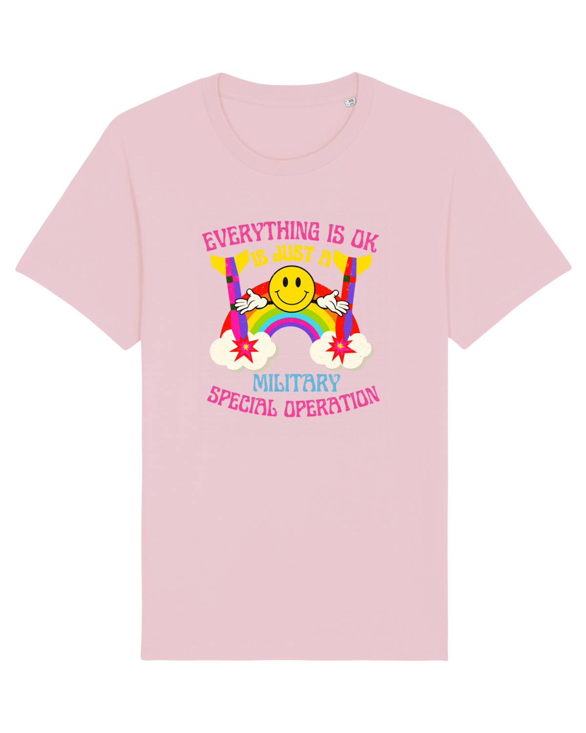 Tricou mânecă scurtă Unisex Rocker Cotton Pink