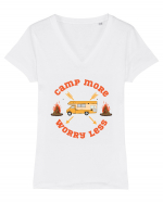 Camp More Worry Less Tricou mânecă scurtă guler V Damă Evoker