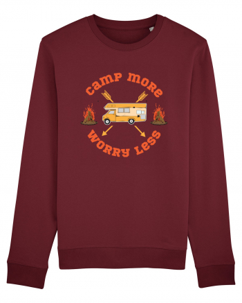 Camp More Worry Less Burgundy