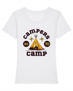 Campers Go to Camp Tricou mânecă scurtă guler larg fitted Damă Expresser