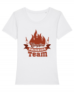 Campfire Drinking Team Tricou mânecă scurtă guler larg fitted Damă Expresser