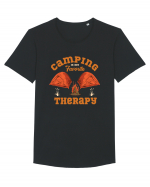 Camping is My Favorite Therapy Tricou mânecă scurtă guler larg Bărbat Skater