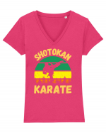 Shotokan Karate Tricou mânecă scurtă guler V Damă Evoker