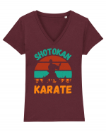 Shotokan Karate Tricou mânecă scurtă guler V Damă Evoker